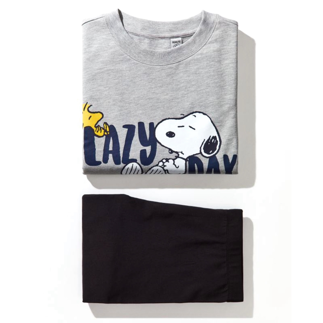 H&M(エイチアンドエム)の新品 H&M × スヌーピー SNOOPY セットアップ ディズニースタバ M レディースのトップス(Tシャツ(長袖/七分))の商品写真