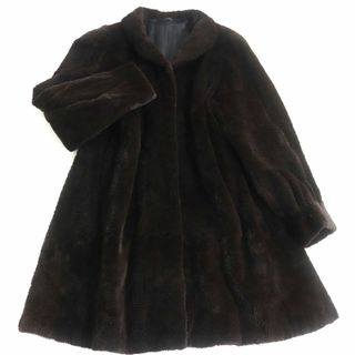 サガファーズ(sagafurs)の良品★SAGA MINK　サガミンク　 MINK　シェアードミンク　デザイン　本毛皮セミロングコート　ブラウン　F　毛質柔らか◎(毛皮/ファーコート)