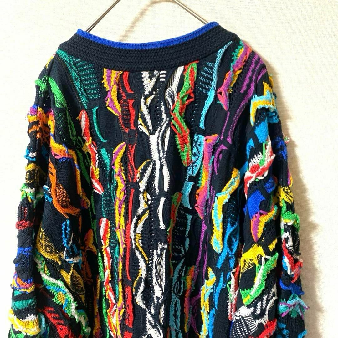 COOGI(クージー)の【希少カラー】 美品  COOGI  3Dニット セーター 総柄 マルチカラー メンズのトップス(ニット/セーター)の商品写真