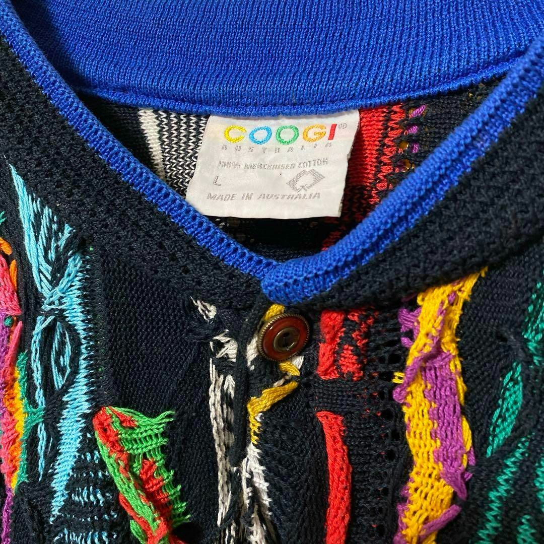 COOGI(クージー)の【希少カラー】 美品  COOGI  3Dニット セーター 総柄 マルチカラー メンズのトップス(ニット/セーター)の商品写真