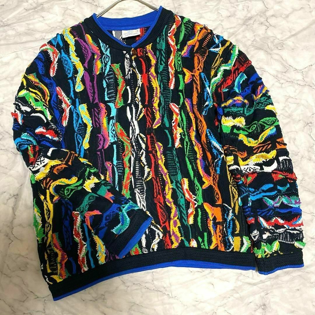 COOGI(クージー)の【希少カラー】 美品  COOGI  3Dニット セーター 総柄 マルチカラー メンズのトップス(ニット/セーター)の商品写真