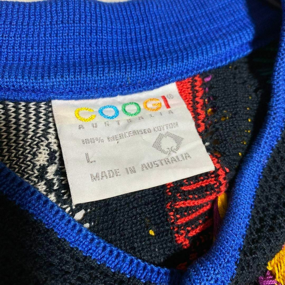 【希少カラー】 美品 COOGI 3Dニット セーター 総柄 マルチカラー