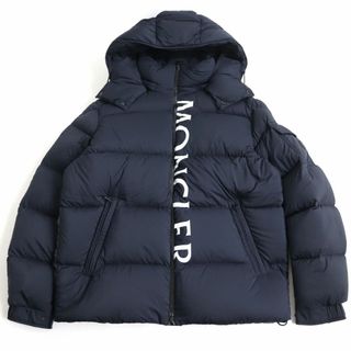 モンクレール(MONCLER)の美品◆20-21AW MONCLER モンクレール MAURES/モーレス ラバーワッペン付き ダブルジップ ダウンジャケット ネイビー 4 正規品 ハンガー付き(ダウンジャケット)