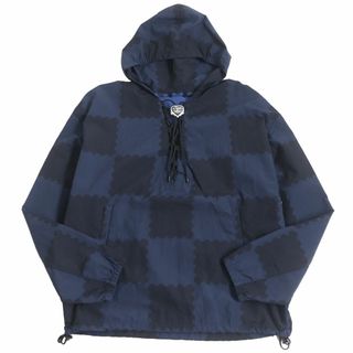 LOUIS VUITTON - 極美品□22SS ルイヴィトン×NIGO ジャイアントダミエ レースアップ プルオーバー ウィンドブレーカー/アノラックパーカー 紺×黒 46 正規