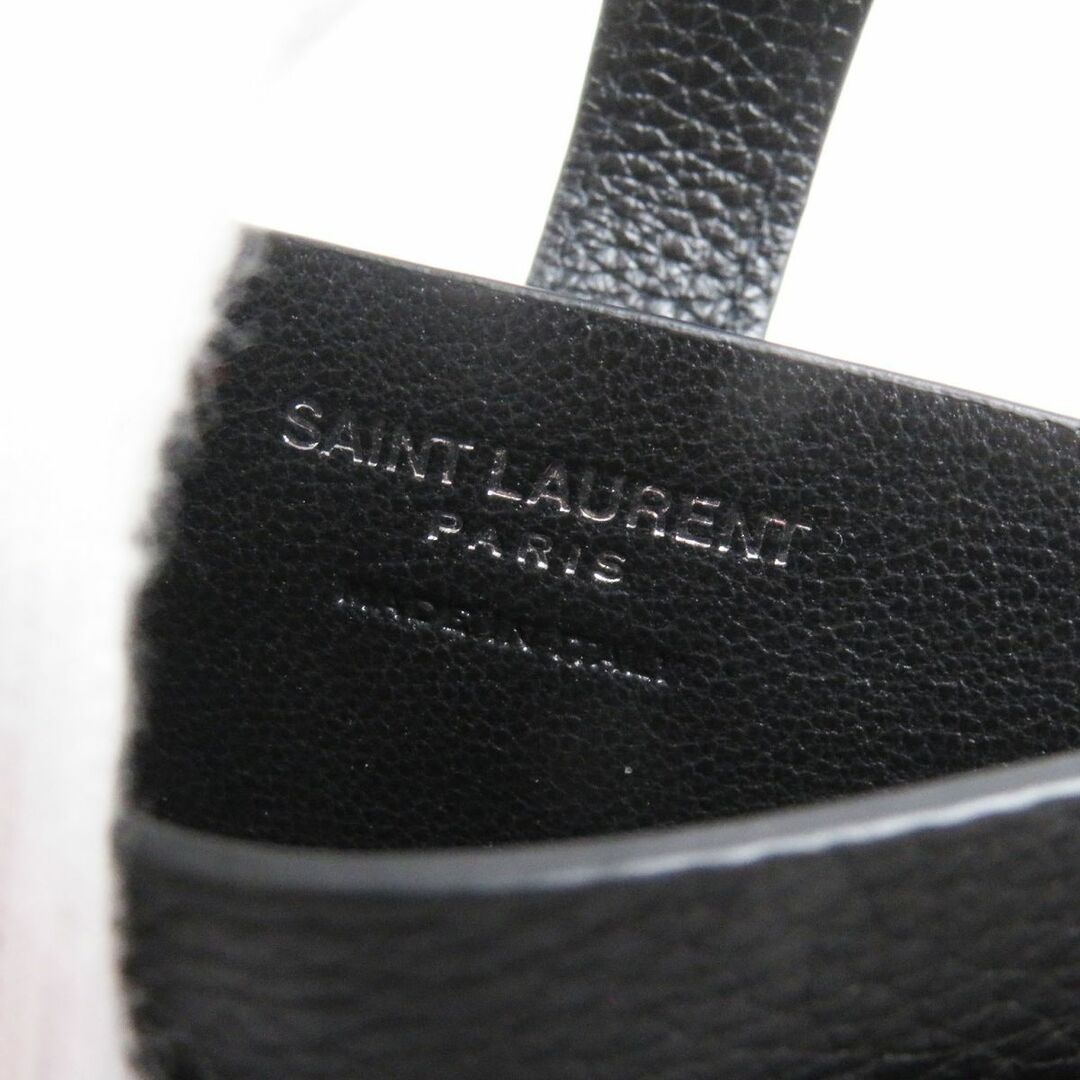 Saint Laurent(サンローラン)の未使用品□SAINT LAURENT PARIS/サンローランパリ ロゴシルバーボタン フラップ レザーカードケース/名刺入れ ブラック イタリア製 箱付き メンズのファッション小物(名刺入れ/定期入れ)の商品写真