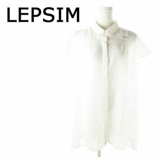 レプシィム(LEPSIM)のレプシィム 半袖シアーシャツ タック シンプル M 白 230428AO11A(シャツ/ブラウス(半袖/袖なし))