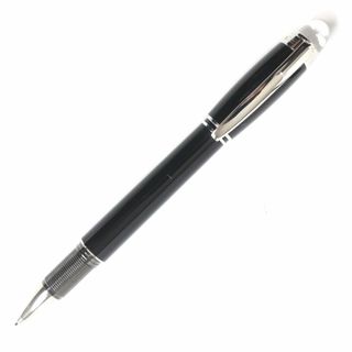 モンブラン(MONTBLANC)の極美品▼MONTBLANC モンブラン スターウォーカー ホワイトスター キャップ式 ファインライナー/ボールペン 黒×シルバー 筆記◎ 箱付き(ペン/マーカー)