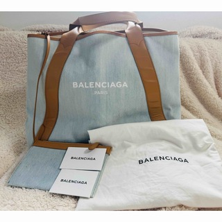 バレンシアガ(Balenciaga)の【返品キャンセル不可】バレンシアガ　キャメル×ライトブルー　トートバック(トートバッグ)