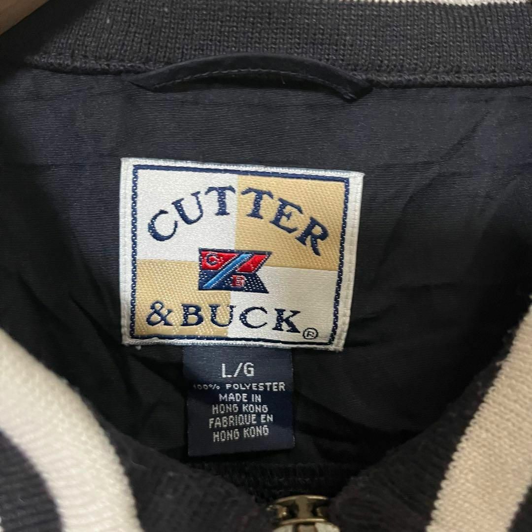 CUTTER & BUCK(カッターアンドバック)のアメリカ古着CUTTER&BUCK リブラインハーフジップ刺繍ロゴピステ　L 紺 その他のその他(その他)の商品写真