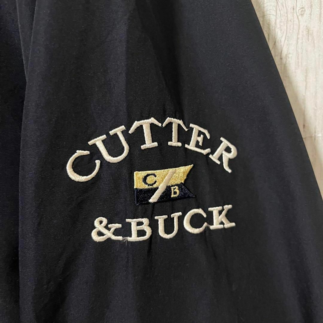 CUTTER & BUCK(カッターアンドバック)のアメリカ古着CUTTER&BUCK リブラインハーフジップ刺繍ロゴピステ　L 紺 その他のその他(その他)の商品写真