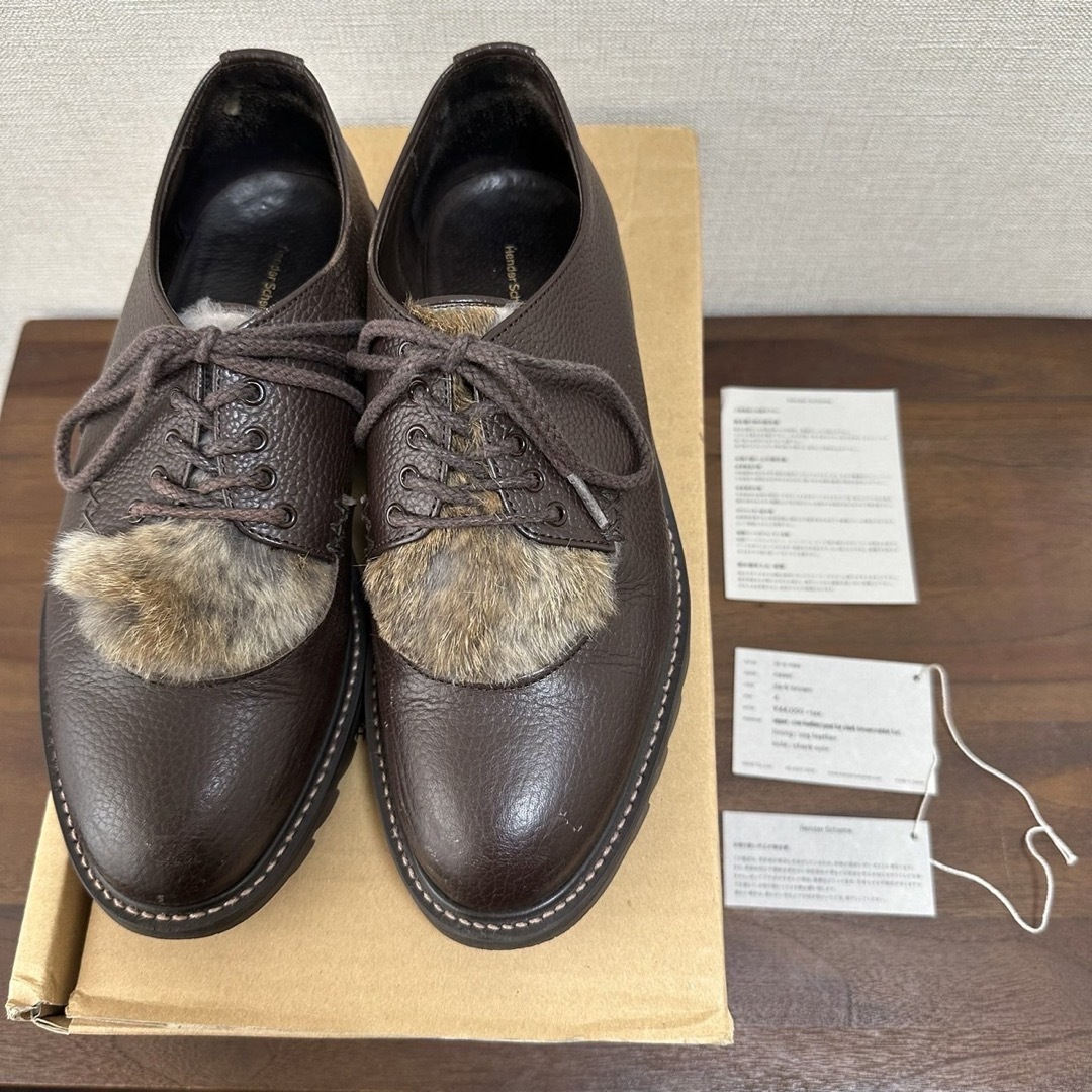 Hender Scheme(エンダースキーマ)のHender Scheme エンダースキーマ navel 革靴 ファー 4 メンズの靴/シューズ(ドレス/ビジネス)の商品写真