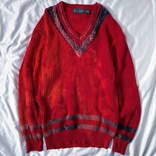 ヴィンテージ(VINTAGE)の90s ブリーチデザイン チルデンニット(ニット/セーター)