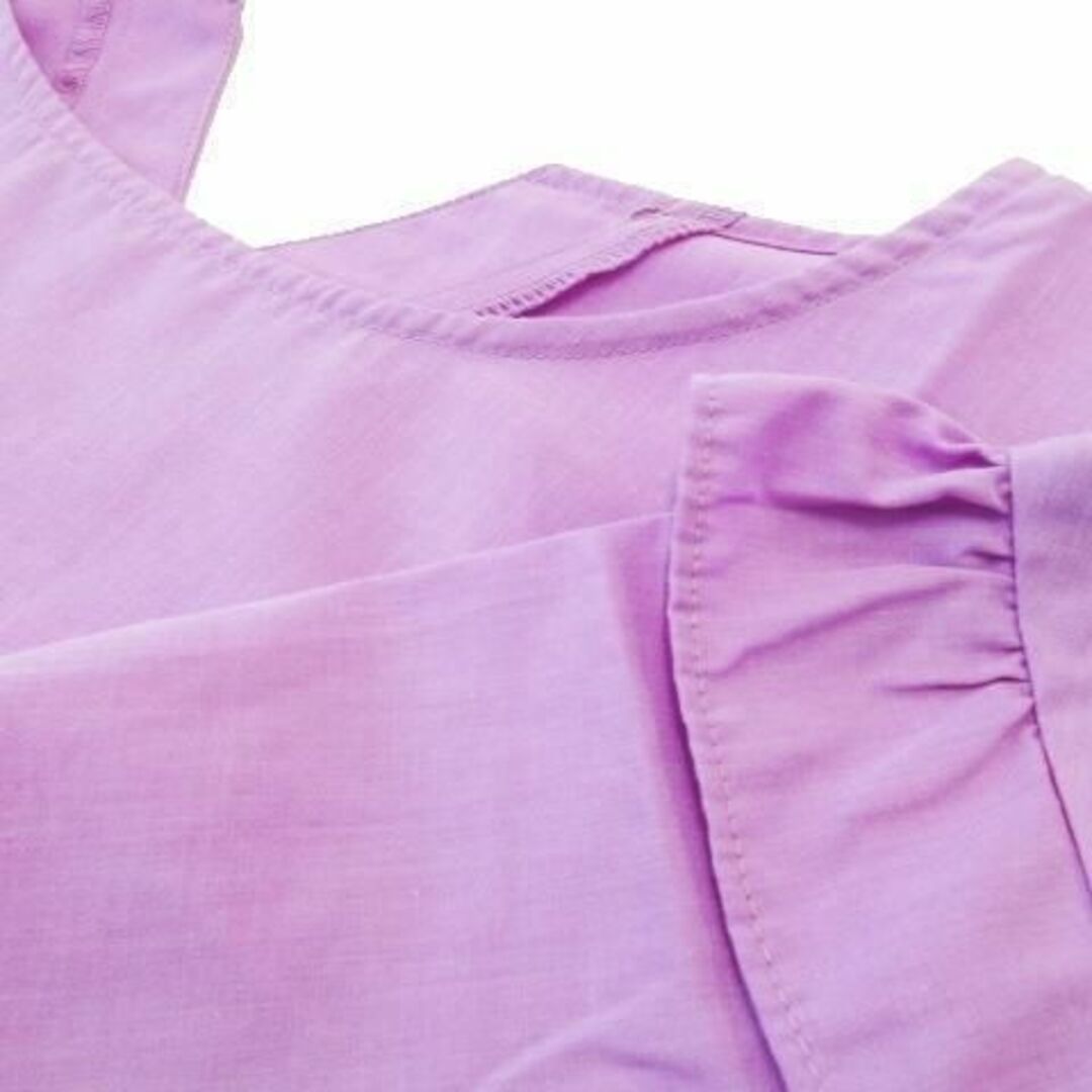 PICCIN(ピッチン)のピッチン 2WAY袖フリルコットンカットソー M 紫 230726CK2A レディースのトップス(カットソー(半袖/袖なし))の商品写真