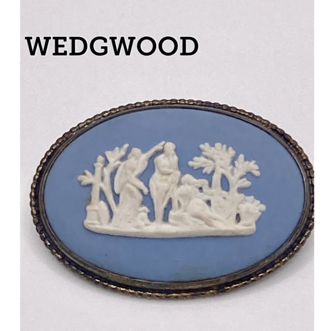 WEDGWOOD(ウェッジウッド)のWEDGWOOD ジャスパー ゴールド ブルー ブローチ ウエッジウッド レディースのアクセサリー(ブローチ/コサージュ)の商品写真