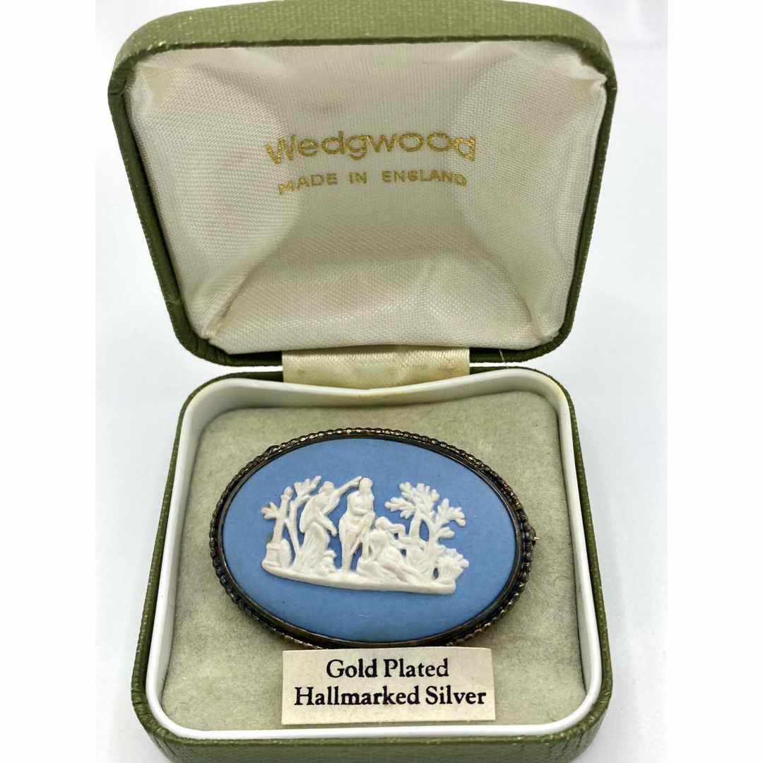 WEDGWOOD(ウェッジウッド)のWEDGWOOD ジャスパー ゴールド ブルー ブローチ ウエッジウッド レディースのアクセサリー(ブローチ/コサージュ)の商品写真