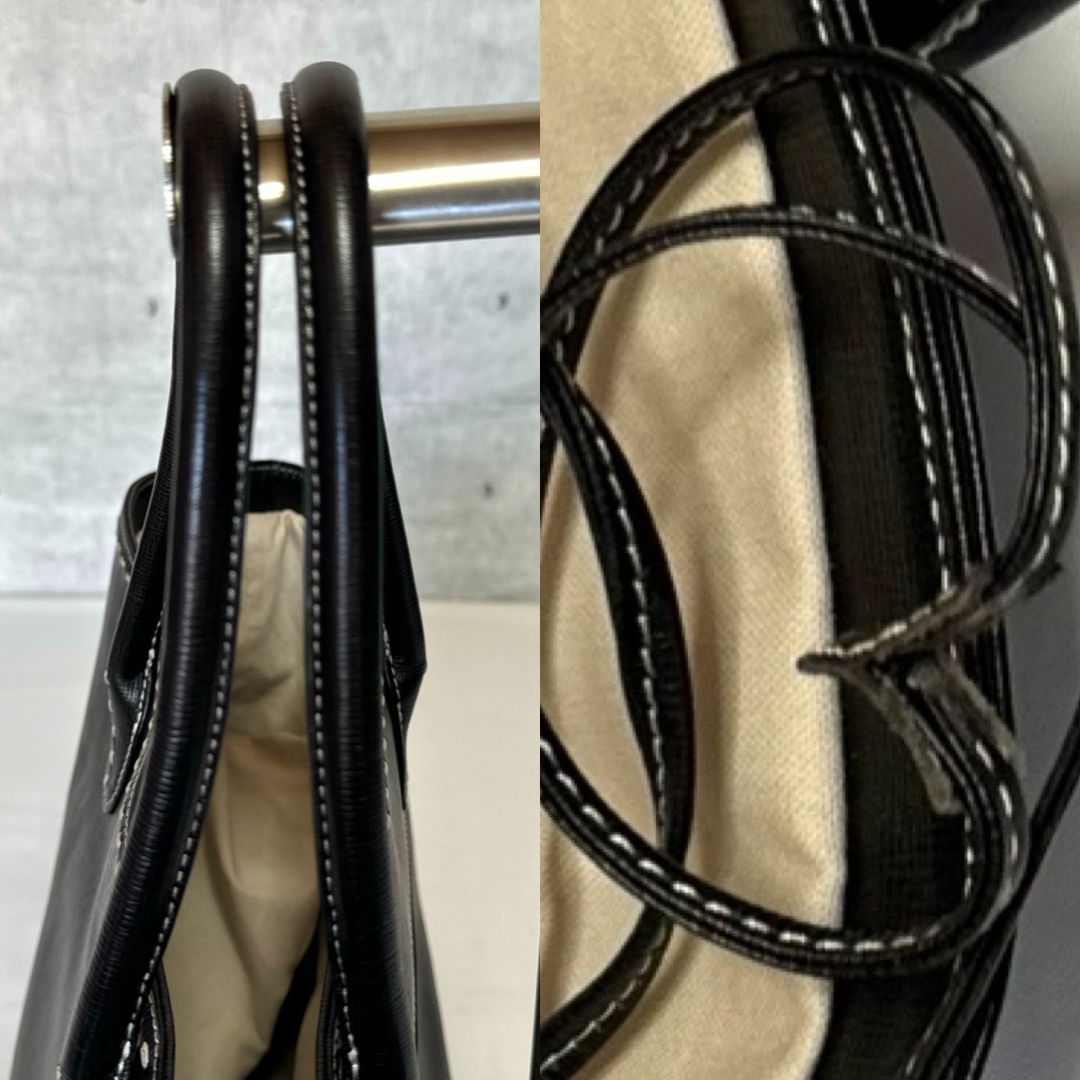 ロイヤルブランド【良品】HAMANO 濱野皮革工藝 ブラック レザー A4 ビジネスバッグ
