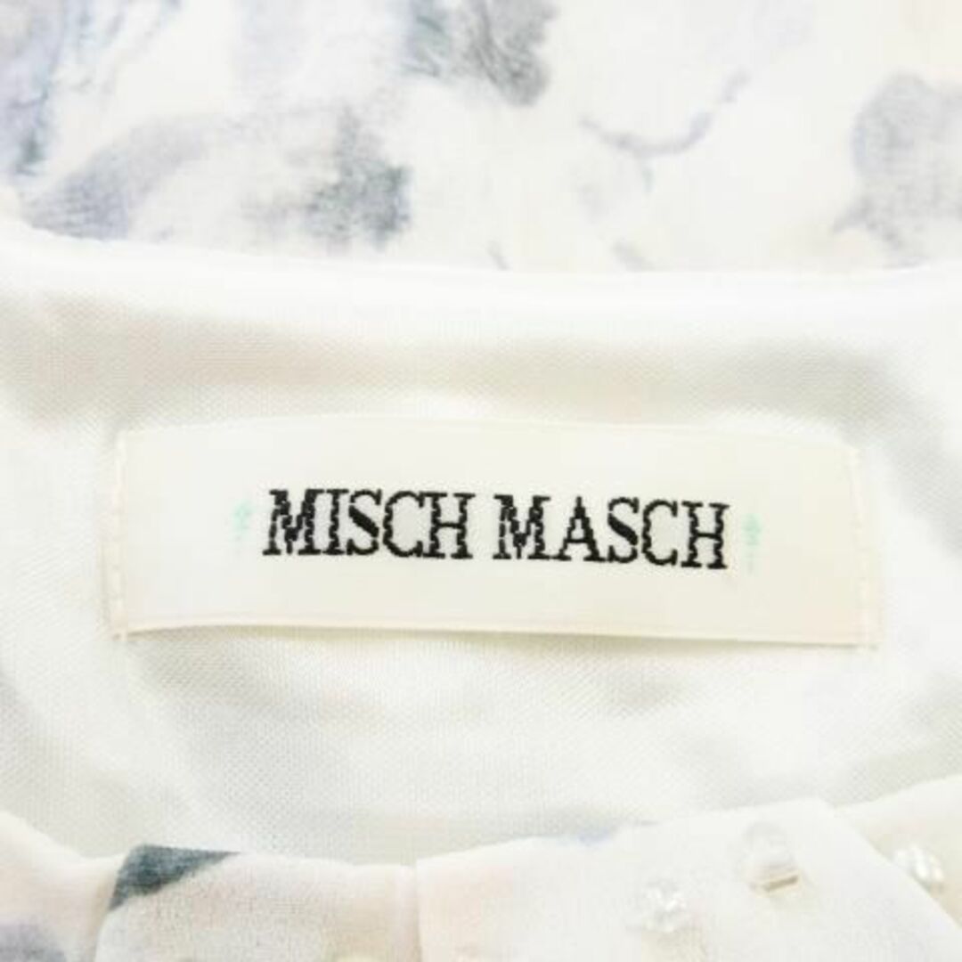 MISCH MASCH(ミッシュマッシュ)のミッシュマッシュ とろみビーズ刺繍花柄ブラウス M 青 230727CK14A レディースのトップス(シャツ/ブラウス(半袖/袖なし))の商品写真