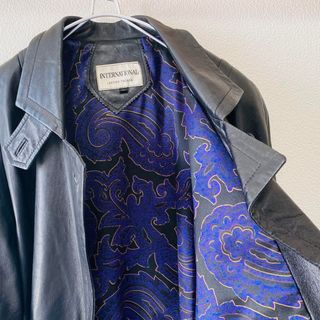 ヴィンテージ(VINTAGE)の80s INTERNATIONAL LEATHER FASHION レザーコート(ロングコート)