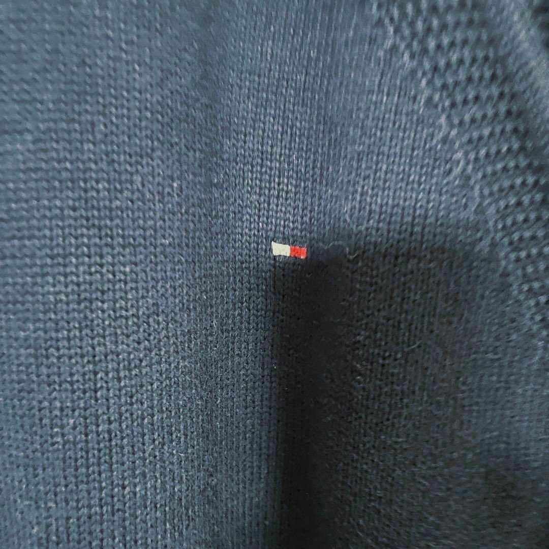 TOMMY HILFIGER(トミーヒルフィガー)のUS古着　トミーヒルフィガーワンポイント刺繍ロゴコットンニットセーター　紺　L その他のその他(その他)の商品写真