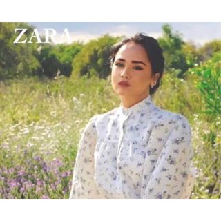 ザラ(ZARA)の【ZARA】小花柄/ブラウス/シャツ/春服/ホワイト/白/ワッフル/S【完売】(シャツ/ブラウス(長袖/七分))