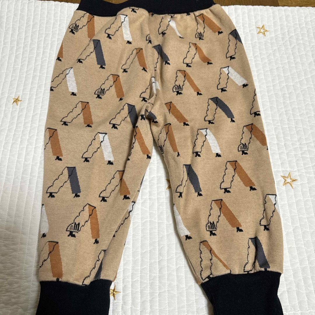 moimoln(モイモルン)のmoimoln  セットアップ　ステップ柄トップス＆パンツ キッズ/ベビー/マタニティのキッズ服女の子用(90cm~)(Tシャツ/カットソー)の商品写真