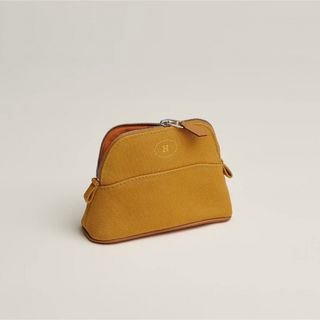 【HERMES】エルメス ボリードポーチMM キャンバス イエロー×シルバー金具/br3305hm