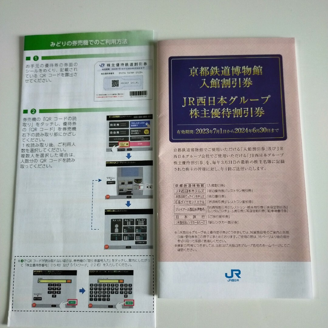 JR(ジェイアール)のJR西日本株主優待鉄道割引券 チケットの優待券/割引券(宿泊券)の商品写真