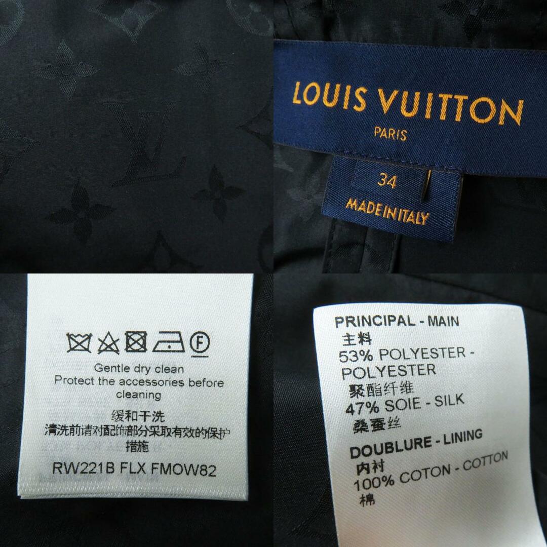 LOUIS VUITTON(ルイヴィトン)の極美品◎正規品 22SS 伊製 LOUIS VUITTON ルイヴィトン RW221B FLX FMOW82 レディース スリーブレスパーカケープ ブラック モノグラム柄 34 レディースのジャケット/アウター(ポンチョ)の商品写真