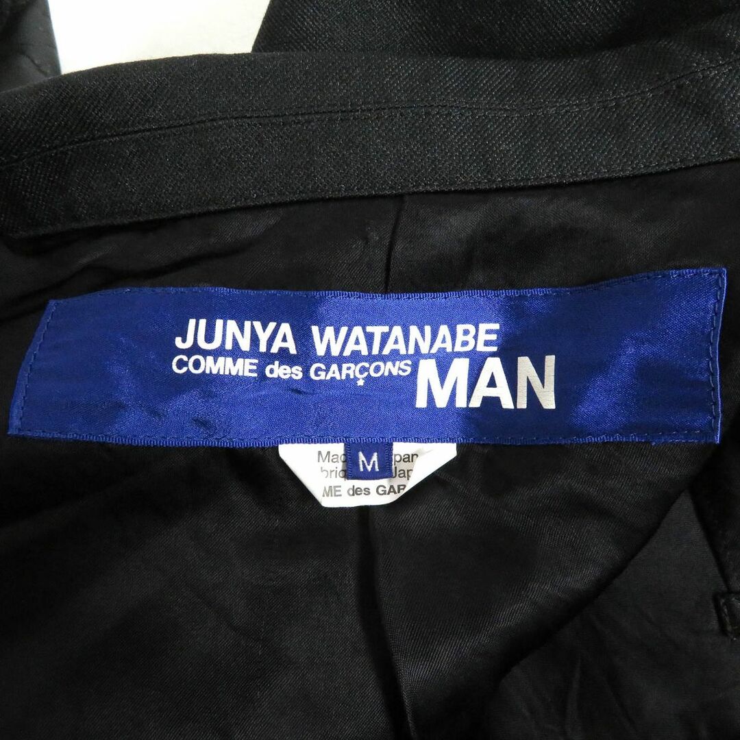 JUNYA WATANABE COMME des GARCONS(ジュンヤワタナベコムデギャルソン)の美品□2019年製 コムデギャルソン ジュンヤワタナベ マン ピークドラペル 袖レザー チェスターコート/デザインコート 黒 M 日本製 正規品 メンズのジャケット/アウター(チェスターコート)の商品写真