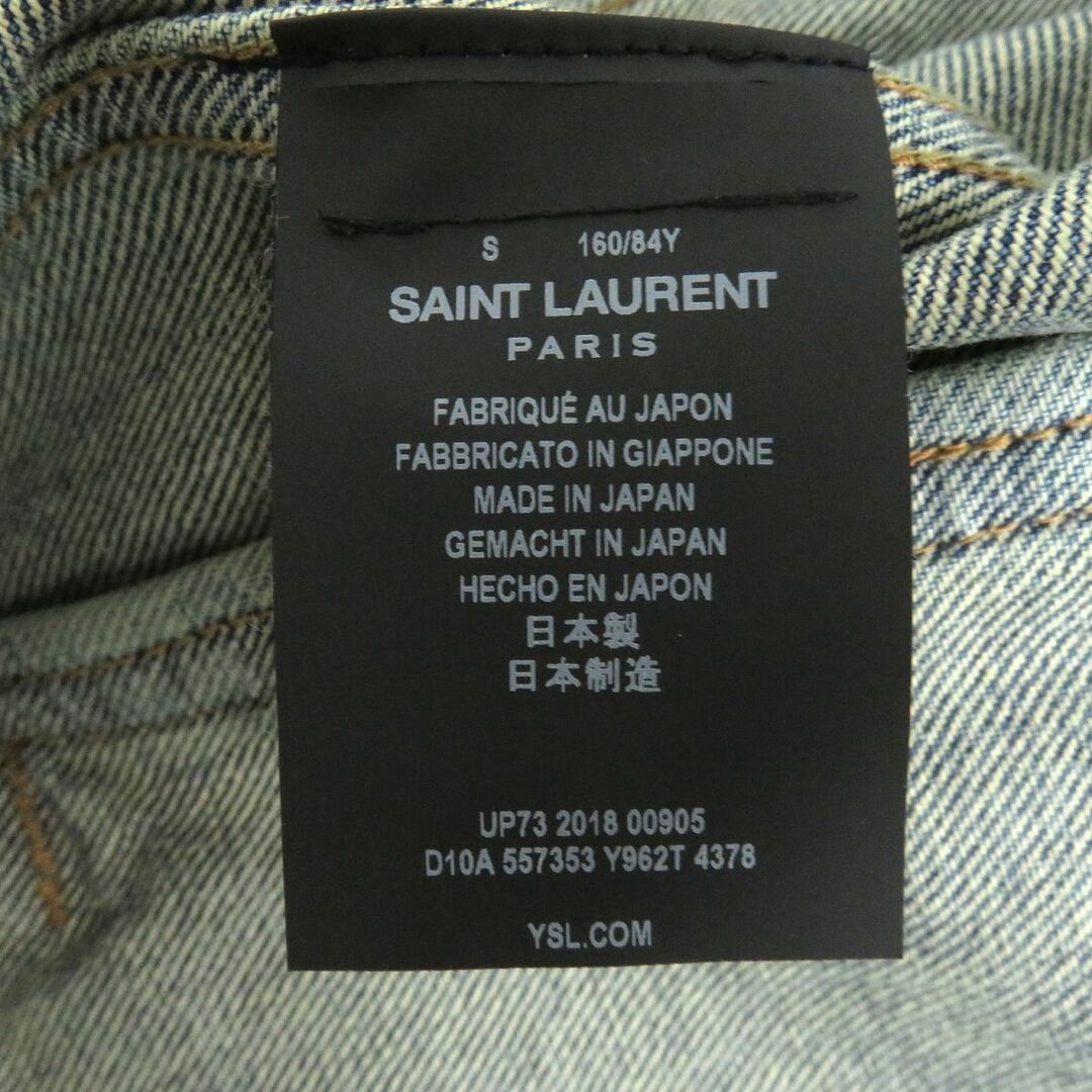 Saint Laurent(サンローラン)の美品□19SS サンローランパリ 557353 襟元バンダナ/ダメージ加工 デニムジャケット/ジージャン インディゴブルー S 日本製 正規品 メンズ◎ メンズのジャケット/アウター(Gジャン/デニムジャケット)の商品写真