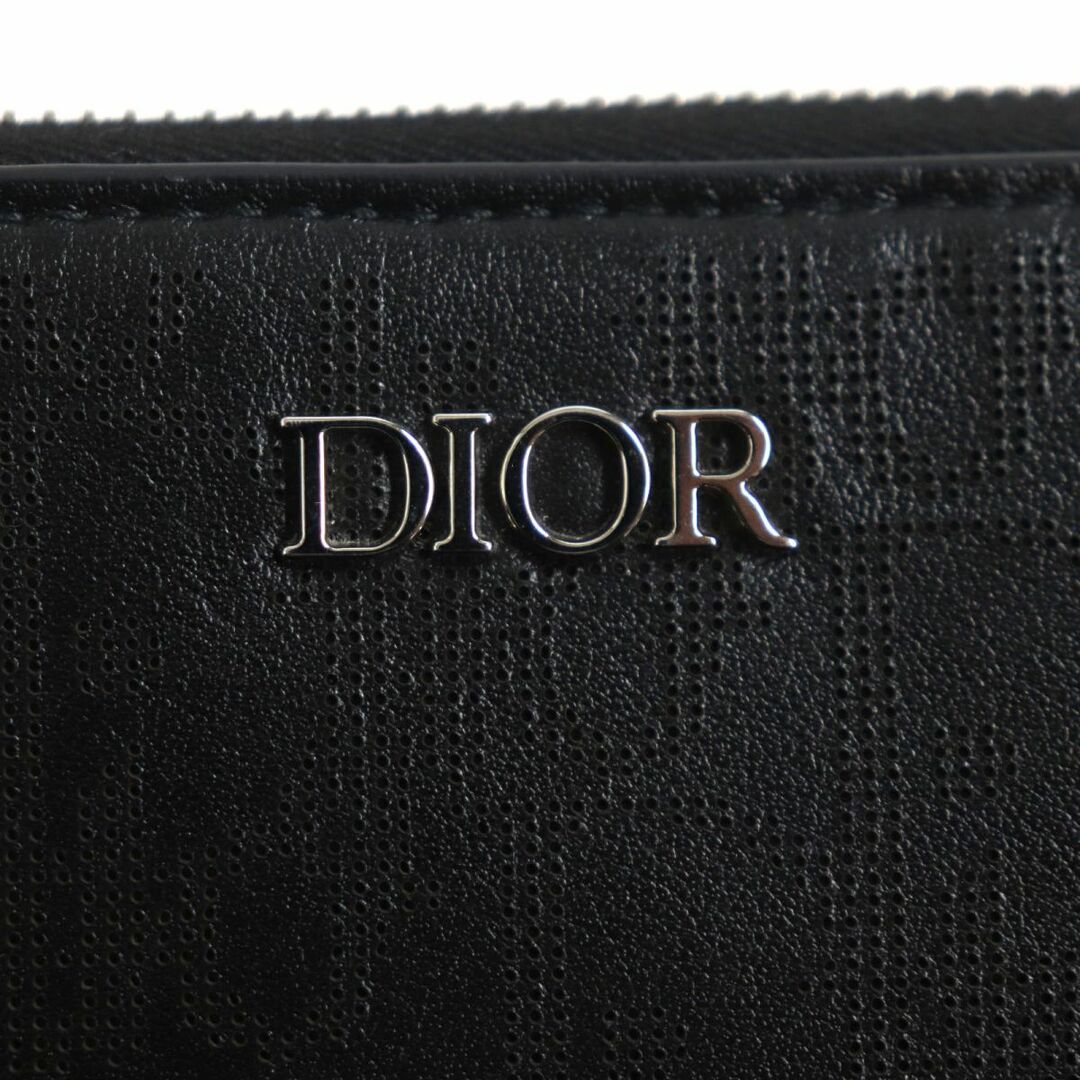 DIOR HOMME(ディオールオム)の美品▼定価209000円 DIOR ディオールオム 2ESCA251VPD-H03E オブリーク ギャラクシー ロゴ金具 レザーポーチ/クラッチ 黒 伊製 箱・袋付き メンズのバッグ(セカンドバッグ/クラッチバッグ)の商品写真