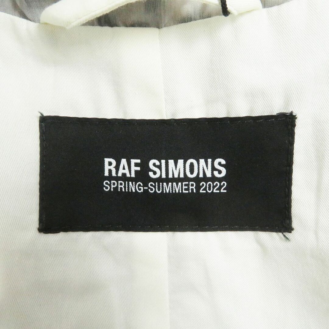 RAF SIMONS(ラフシモンズ)の未使用品□22SS RAF SIMONS/ラフシモンズ 総柄 ロゴボタン Relaxed fit raincoat チェスターコート/ナイロンコート グレー/ブルー系 S 伊製 メンズのジャケット/アウター(チェスターコート)の商品写真