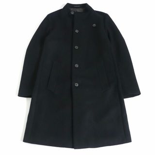 アルマーニ コレツィオーニ(ARMANI COLLEZIONI)の美品□ARMANI COLLEZIONI/アルマーニコレッツォーニ ウール100％ スタンドカラーコート/ロングコート ブラック 50 正規品 メンズオススメ(その他)