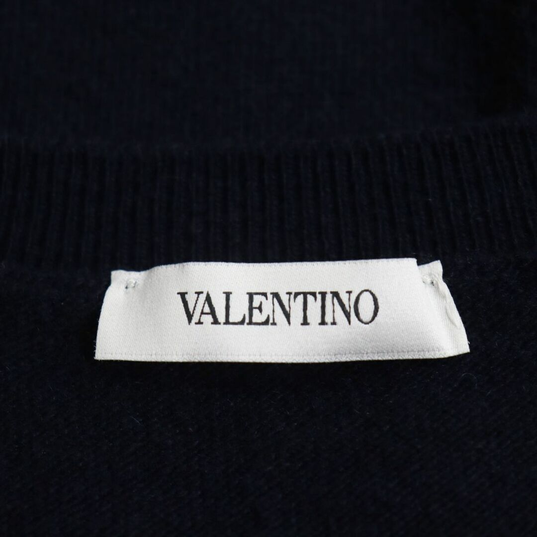 VALENTINO(ヴァレンティノ)の美品●2020年製 VALENTINO ヴァレンティノ ウール×カシミヤ ロングスリーブニット/セーター ダークネイビー M イタリア製 正規品 メンズ メンズのトップス(ニット/セーター)の商品写真
