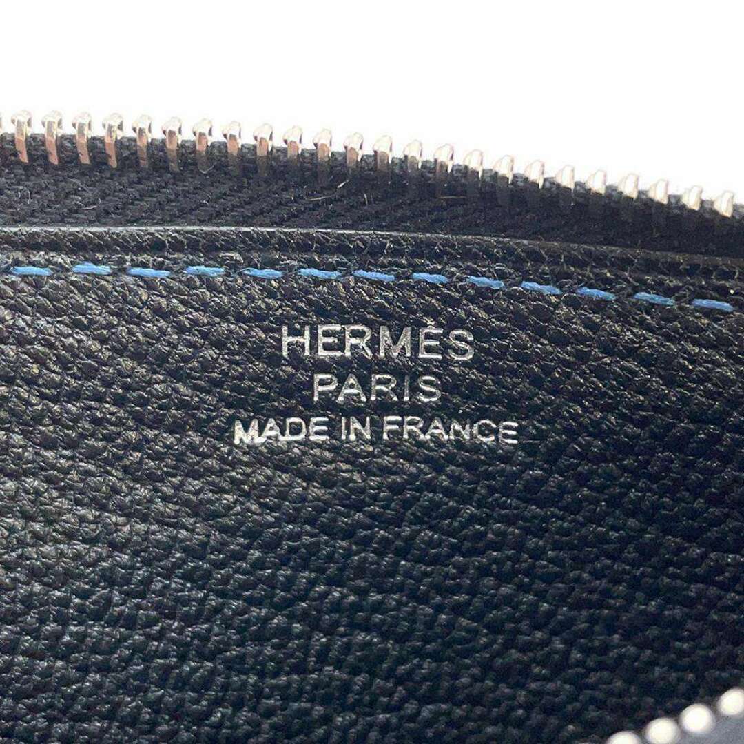 Hermes(エルメス)のエルメス カードケース クロコダイル コンパクト ブラック/ネイビー/ディープブルー/シルバー金具 シェブルミゾル B刻印 レディースのファッション小物(パスケース/IDカードホルダー)の商品写真