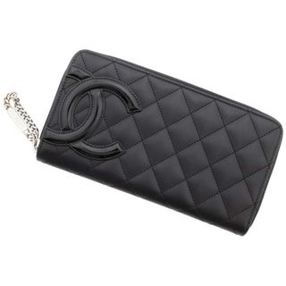 シャネル(CHANEL)のシャネル 長財布 カンボンライン ロングウォレット ココマーク カーフスキン A50078 CHANEL 黒(財布)