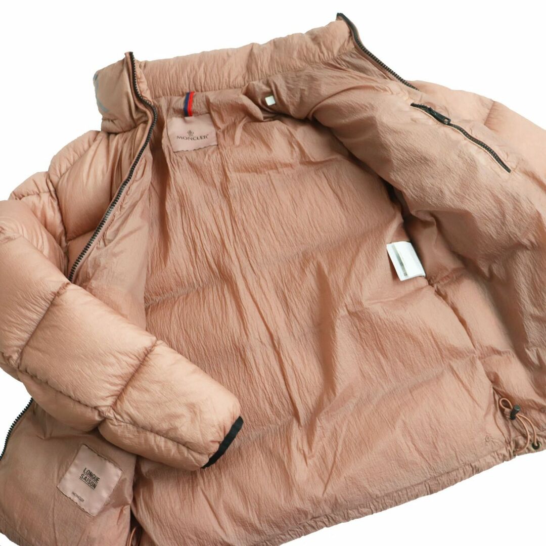 MONCLER(モンクレール)の極美品●20-21AW MONCLER モンクレール CEVENNE/セヴェンヌ LONGUE SAISON ロゴワッペン/プリント付き ダウンジャケット ピンク 0 正規品 メンズのジャケット/アウター(ダウンジャケット)の商品写真