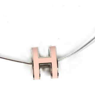 エルメス(Hermes)のエルメス HERMES ポップアッシュH アクセサリー ネックレス メタル ライトピンク 美品(ネックレス)