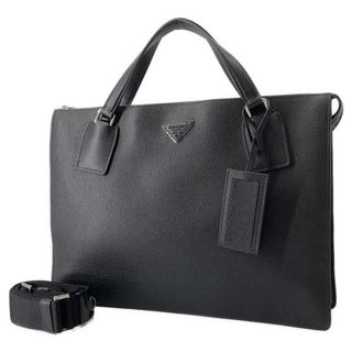 プラダ(PRADA)のプラダ ビジネスバッグ ロゴ レザー 2VG041 PRADA 2wayショルダーバッグ 黒(その他)