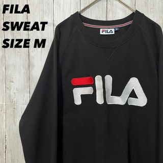 フィラ(FILA)のメンズ古着　FILAフィラ　前Vセンター刺繍ロゴリブラインスエットトレーナー　M(その他)