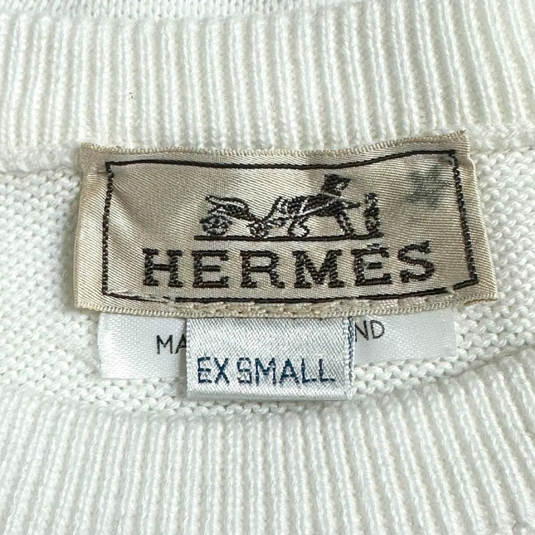 Hermes(エルメス)の☆最高級☆エルメス コットン 長袖 ニット クルーネック スターマーク 白 メンズのトップス(ニット/セーター)の商品写真