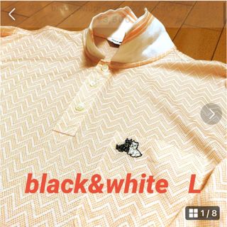 ブラックアンドホワイトスポーツウェア(Black & White Sportswear)の美品　black&white  ブラックアンドホワイト長袖ポロシャツ　 L(ウエア)