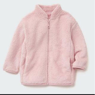 ユニクロ(UNIQLO)のファーリーフリース　UNIQLO　ピンク　90㎝　女の子　もこもこ　アウター(ジャケット/上着)