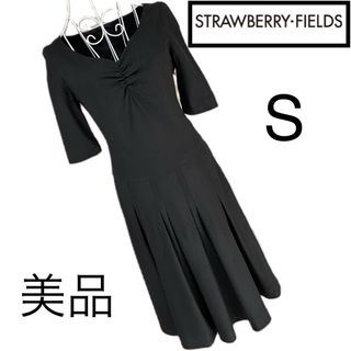 ストロベリーフィールズ(STRAWBERRY-FIELDS)の美品☆ストロベリーフィールズ☆美スタイル☆ワンピース☆Ｓ(ひざ丈ワンピース)