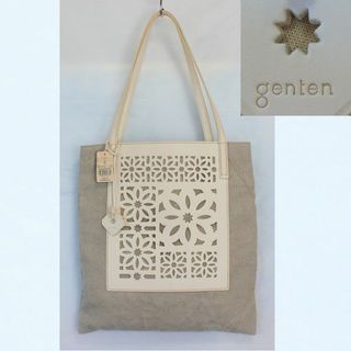 ゲンテン(genten)のgenten ゲンテン　＊未使用＊　リネン　カットワーク　フラットトートバッグ(トートバッグ)