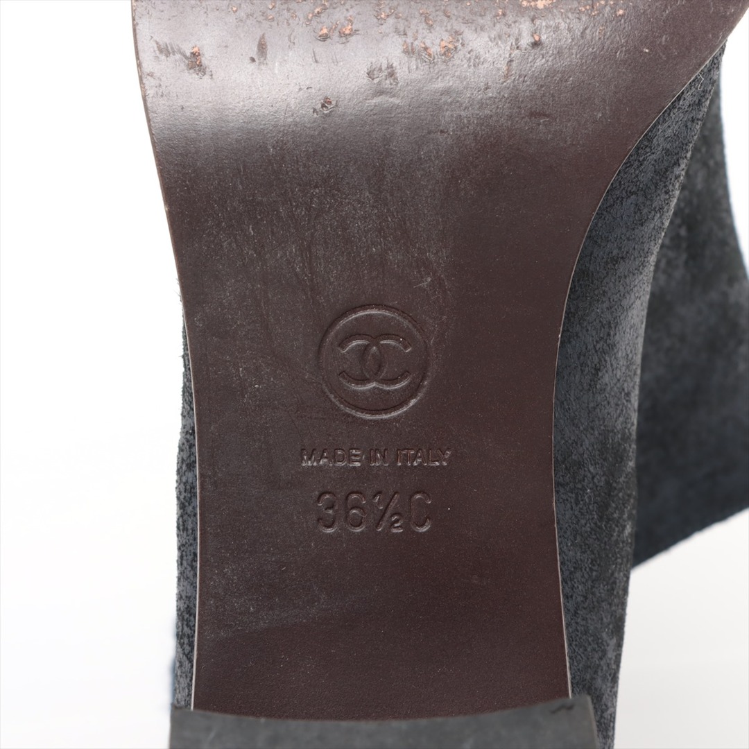 CHANEL(シャネル)のシャネル ココマーク ヌバックレザー 36 1/2 ネイビー レディース レディースの靴/シューズ(ブーツ)の商品写真