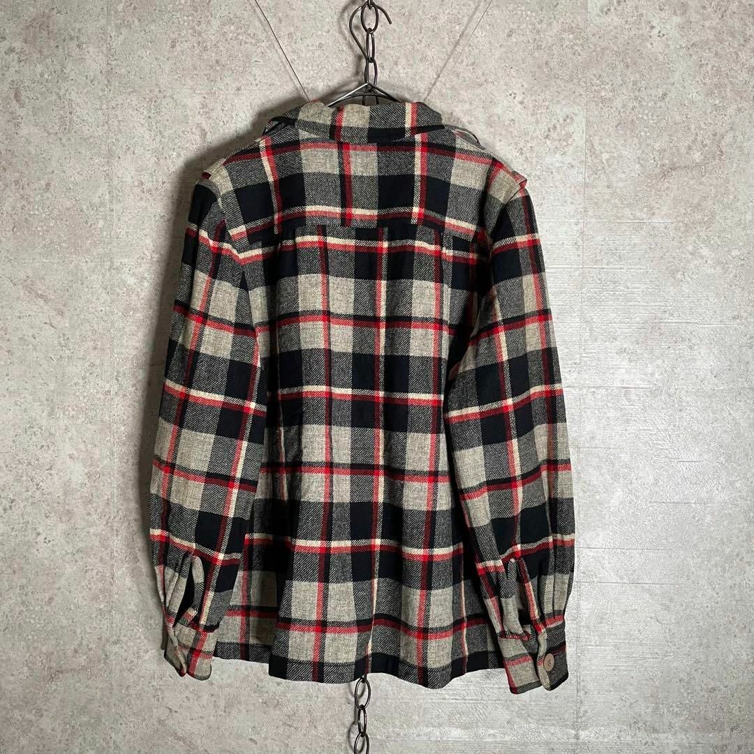 PENDLETON(ペンドルトン)の40s ヴィンテージ PENDLETON 開襟シャツジャケット タータンチェック レディースのトップス(シャツ/ブラウス(長袖/七分))の商品写真