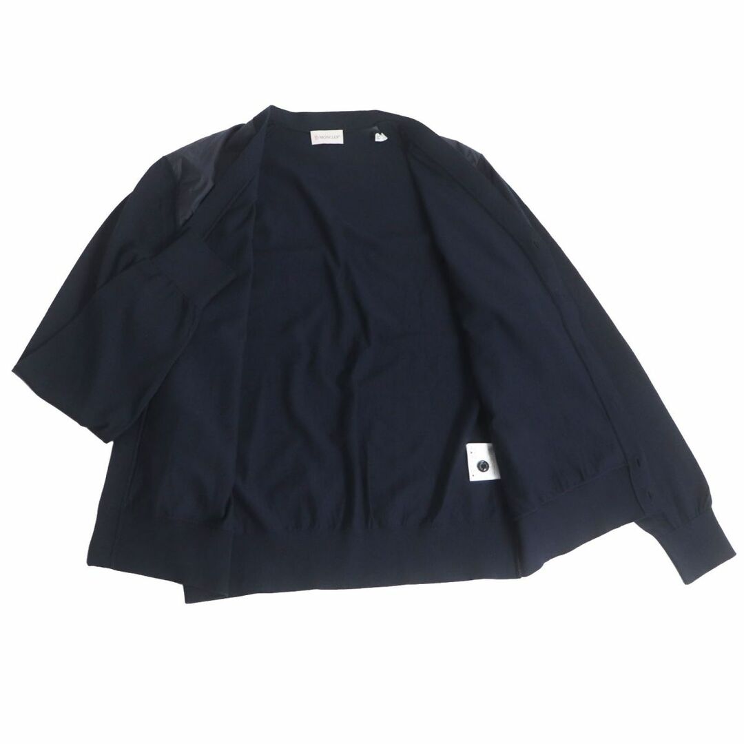 MONCLER(モンクレール)の未使用品□2019年製 MONCLER/モンクレール MAGLIA TRICOT CARDIGAN ナイロン切替 長袖 ニットカーディガン/セーター ネイビー M 正規品 メンズのトップス(カーディガン)の商品写真