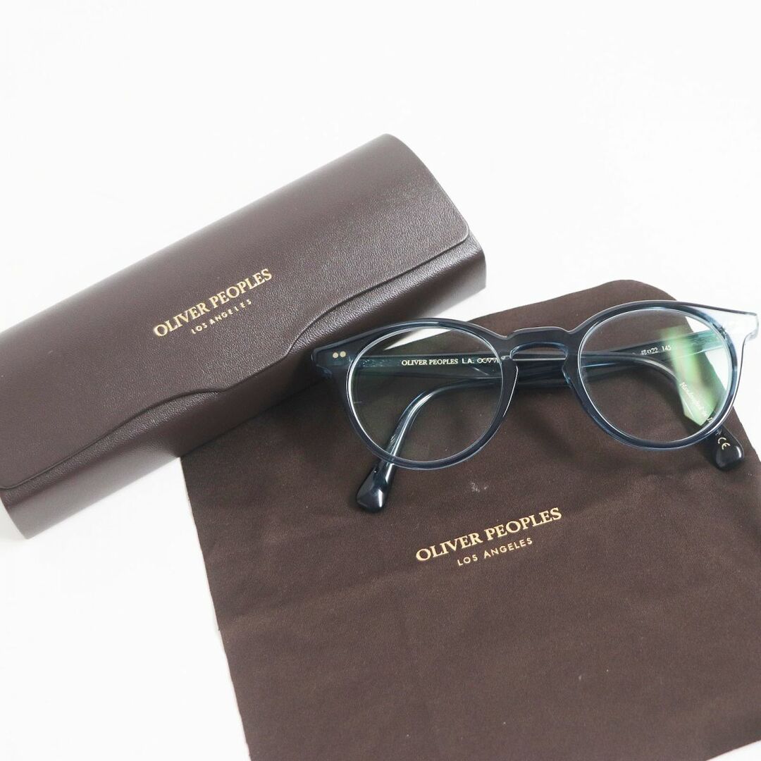 Oliver Peoples(オリバーピープルズ)の美品□OLIVER PEOPLES/オリバーピープルズ OV5459U Romare ロメア キーホールブリッジ メガネ/アイウェア ブルー 48□22-145 伊製 度入り メンズのファッション小物(サングラス/メガネ)の商品写真