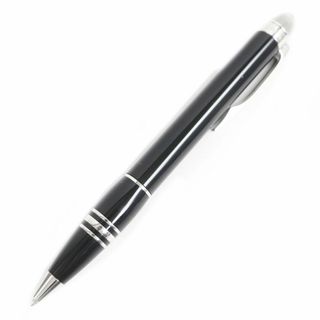 モンブラン(MONTBLANC)の良品□モンブラン スターウォーカー ロゴ入り ツイスト式 プレシャスレジン ボールペン ブラック×シルバー ドイツ製 筆記確認◎(ペン/マーカー)